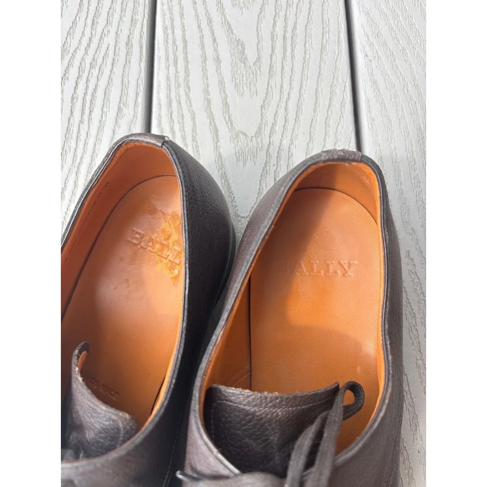 Bally of Switzerland Mens Brown Leather Dress Shoes Oxfords Size‎ 8D Tayson